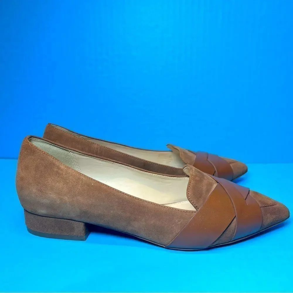 Cole Haan Womens Camila Point Skimmer Suede Leather Flats Tan Brown‎ 6B W15008